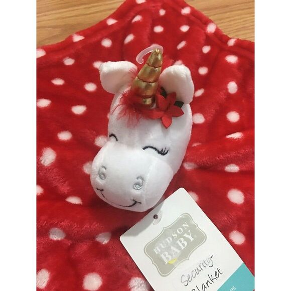 Hudson Baby Security Blanket Polka Dot Unicorn Blanket NWT Baby Security… - Picture 3 of 4